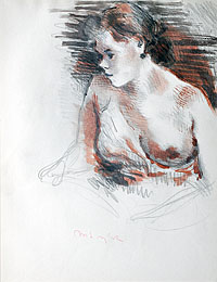 A Draped Female Nude, Facing Right A Draped Female Nude, Facing Right